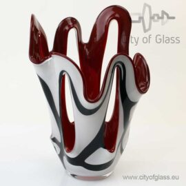 White with black fanvase with red inside by Loranto – 35 cm