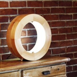 Halo art-deco lamp van Loranto – hout
