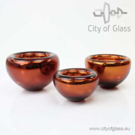 Kristallen kom Amber van Ozzaro – 12 cm, 14 cm en 16 cm