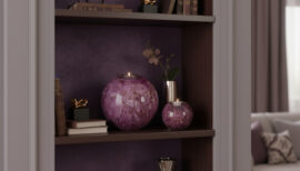 Mini Urn Tealight | Purple with gold leaf