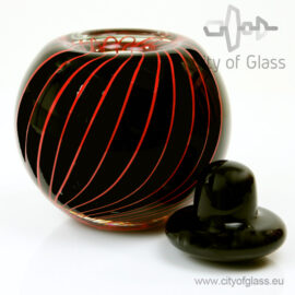 Kristallen urn Black Red van Ozzaro – 14 cm