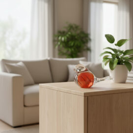 Mini Urn Bird “Orange Marble” | Small Urn | Cremation Urn