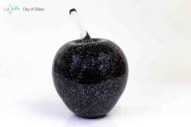 Black Apple with Silver Splinters H19 cm.