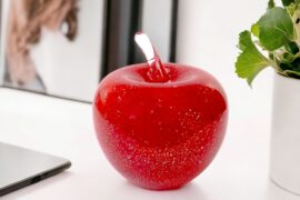 Apple of Glass | “Red & Silver” | Glass Apple | Glass decorations | Small