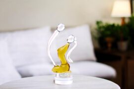 Glazen sculptuur LOVE | Luxe Glascadeau | Decoraties