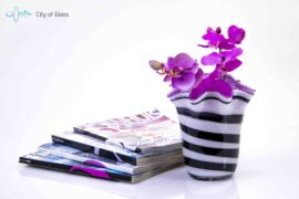 Bloemenvaas Zebra met Paarse Binnenkant
