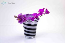 Bloemenvaas Zebra met Paarse Binnenkant