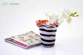 Bloemenvaas Zebra met rode binnenkant