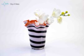 Bloemenvaas Zebra met rode binnenkant