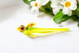 Iris van glas Bruin Geel | Kunstbloemen | Glazen Decoratie