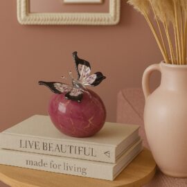 Mini Urn Transparent Butterfly | Purple Stone | Small Urn