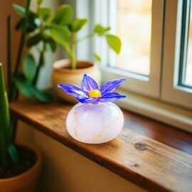 Forget-me-not Mini Urn White Blue