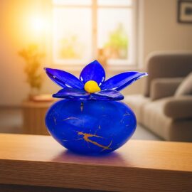 Vergeet-mij-nietje Mini Urn | Blauwe Steen | Blauwe Bloem