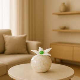 Forget-me-not Mini Urn White Loranto Glass