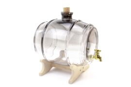 Drankdispenser met Kraantje | Likeurvat | Glas | Grijs ”Smoke” | 4L