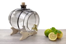 Drankdispenser met Kraantje | Likeurvat | Glas | Grijs ”Smoke” | 4L