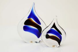 Glass gift Crystal Drop Black and Blue