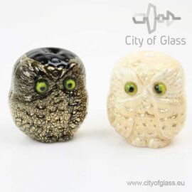 Owl in Murano glass with gold leaf