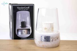 Lantern White Gold Leaf Scented candle with wooden wick