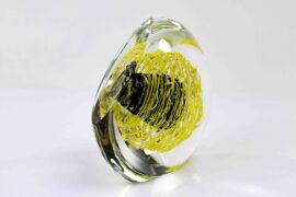 Glass object ‘Yellow Lines’ from Ozzaro.