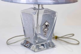 Glass Lamp with Silver Lampshade