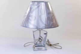 Glass Lamp with Silver Lampshade