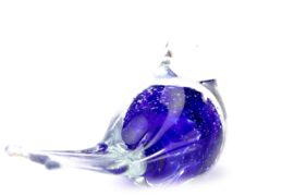 Glass bird by Loranto – cobalt blue