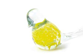 Glass bird by Loranto – yellow
