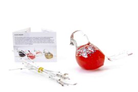 Glass bird by Loranto – red