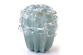 Grote Urn Serenity | Turquoise met Bladgoud | Urnen Kopen | Urnen van Glas | 3,8L