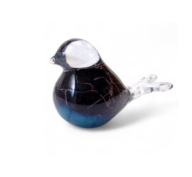Kleine Urn Linea Black | Vogel urn | Handgemaakt Europees glas