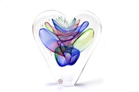 Hart van Kristal Groot Blauw Groen Rood