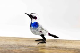 Glass House Sparrow Glass Gift Blue | Glass Bird | Glass Animals | Decorative Figurines