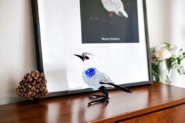 Glass House Sparrow Glass Gift Blue | Glass Bird | Glass Animals | Decorative Figurines