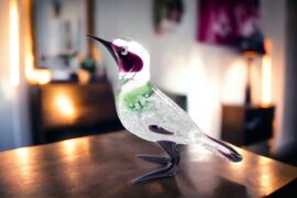 Glascadeau Huismus Groen | Glazen Vogel | Glazen dieren | Decoraties