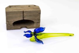 Blauwe Irissen | Glazen Bloemen | Luxe Decoratie