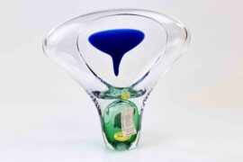 Crystal object Blue Dot by A. Jablonski – 28 cm