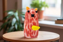 Cat of Matte Glass | Red | Unique European Craftsmanship