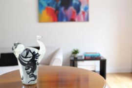 Glass Cat Black White | Luxury decoration from Europe