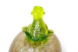 Frog on Stone Glass Gift Light Brown