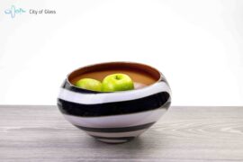 Bowl Zebra with red inside by Loranto – 26 cm