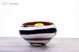 Bowl Zebra with red inside by Loranto – 26 cm