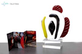 Kristallen object Haan van Rysz – 27 cm