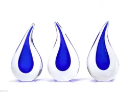 Kristallen druppel van Ozzaro blauw – 20cm