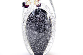 Mini urn Black dust Oval | Transparent butterfly | Crystal urn | Handmade in Europe (kopie)