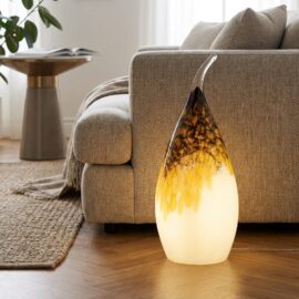 Glass lamp Gold Black by Loranto – model Casper