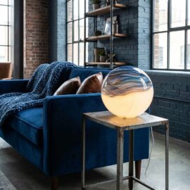 Glazen Lamp ”Ocean” | Bol vorm | H30cm