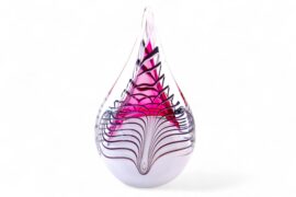 Mini Urn Drop Red | Abstract Stripes | Unique Urn