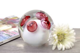 Mini Urn Bohemian Crystal 4 decorations Red