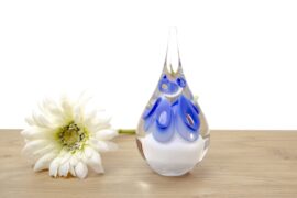 Crystal drop urn by Ozzaro blue – 15 cm